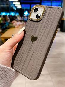 Heart Pattern Anti-fall Phone Case - Grey - View 3