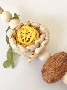 1 قطعة/2 قطعة/3 قطع لعبة عّض طير صغيرة متعددة الألوان - قطع الذرة، المخروط الصنوبري، كرة الصفصاف، مضغ ترفيهي لديكور قفص الطيور