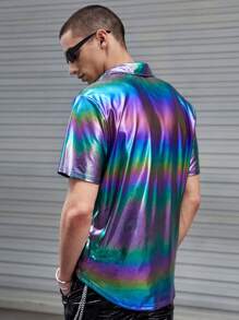 SWAVVY 1入組鐳射前紐扣襯衫 - 彩色 - 查看 2