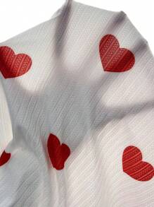 Váy ngủ & áo ngủ Nữ Tương phản ren Xù nhỏ Tim - trắng - Xem 6