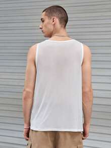 SWAVVY 1pc Slogan Graphic Tank Top - White - View 2