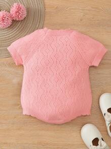 Áo len trẻ em Xù màu trơn Giải trí - Hồng - Xem 2