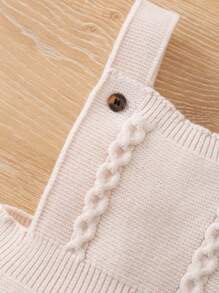 Baby Solid Overall Knit Bodysuit - Apricot - View 3