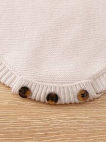 Baby Solid Overall Knit Bodysuit - Apricot - View 6