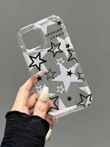 ROMWE Grunge Punk 1 Ốp điện thoại silicon trong suốt hình ngôi sao tương thích với iPhone - Trong sáng - Xem 1