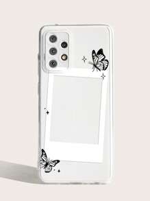 Butterfly Pattern Clear Phone Case,International Version, Not The Domestic Version - Black and White - View 4
