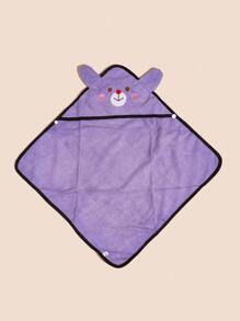 1 pieza Toalla de baño para mascota con diseño de oso de dibujos animados para perro con gato para ducha - Morado - Ver 5