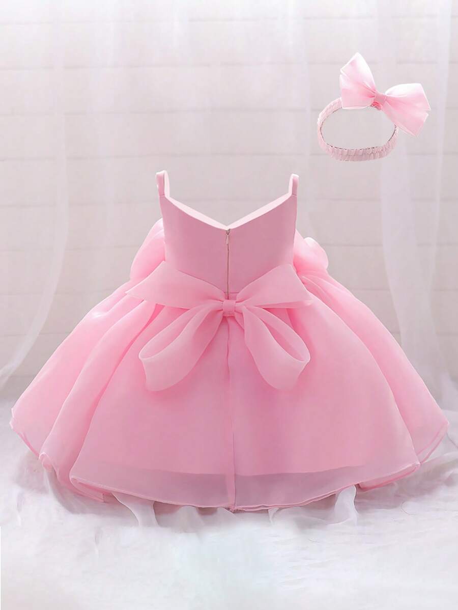 Baby Girl Dress Clothes, Elegant And Romantic Satin And Mesh Dress
