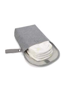 Waterproof Baby Diaper Storage Bag Portable Diaper Organizer For Baby Clothes, Diapers, Wet Wipes, Outdoorsbaby Shower Family Decorations Gifts - Grey - View 2