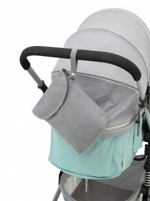 Waterproof Baby Diaper Storage Bag Portable Diaper Organizer For Baby Clothes, Diapers, Wet Wipes, Outdoorsbaby Shower Family Decorations Gifts - Grey - View 5