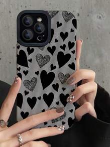 愛心圖案防摔手機殼 - 灰色 - 查看 1