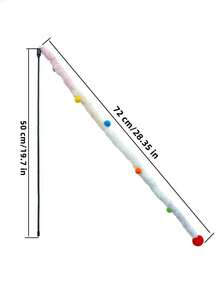 1pc Fuzzy Strip Cat Teaser Stick For Cat For Interaction - White - View 2