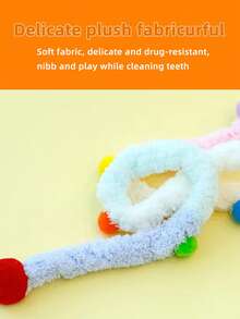 1pc Fuzzy Strip Cat Teaser Stick For Cat For Interaction - White - View 7