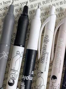 6入組卡通人物圖案按類型圓珠筆創意多用途圓珠筆適用於學生 - 彩色 - 查看 5