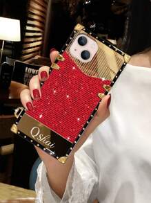 1 件红色闪光拼布手机壳，带挂绳，适用于 Apple 16、Galaxy、OPPO A38/A18/A78 5G/A98/A79 5G、Realme C53/C55、Redmi Note12 Pro+ 5G/Note13 Pro、Vivo Y36 5G。使用前请撕掉保护膜。 - 紅色 - 查看 2