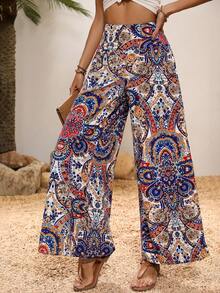 SHEIN VCAY Quần nữ Paisley Bộ lạc Boho - Nhiều màu - Xem 5