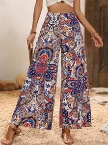 SHEIN VCAY Quần nữ Paisley Bộ lạc Boho - Nhiều màu - Xem 6