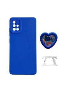 Plain Phone Case With Heart Design Holder,International Version, Not The Domestic Version - Blue - View 4