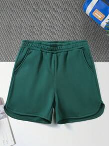 Manfinity Hypemode Quần Short Nam Túi màu trơn Giải trí - Màu xanh lá cây đậm - Xem 1