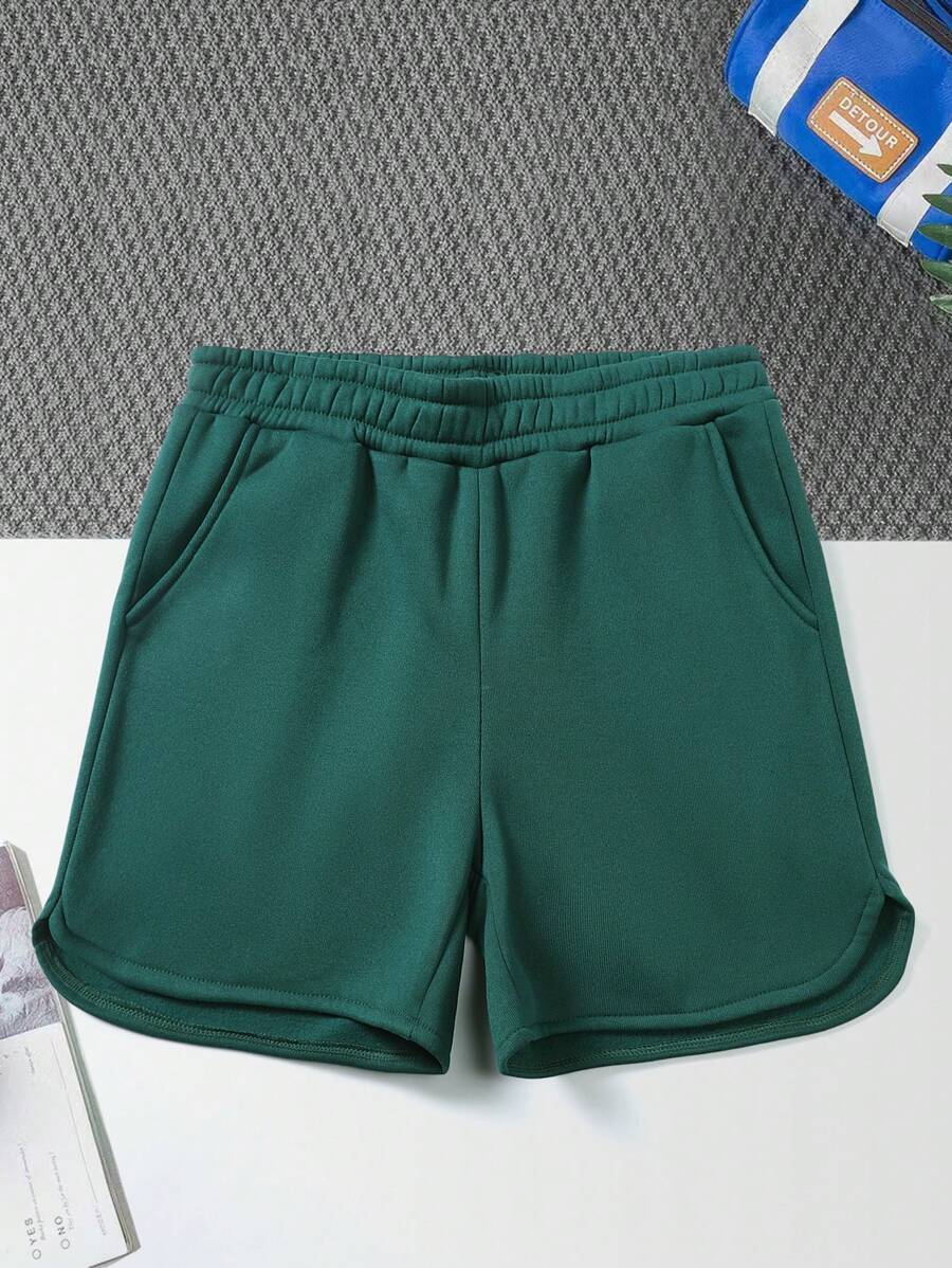 Manfinity Hypemode Quần Short Nam Túi màu trơn Giải trí - Màu xanh lá cây đậm - Xem 1