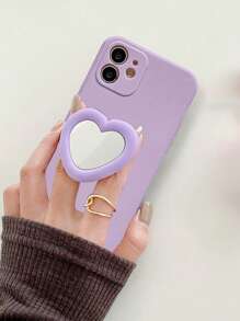 Casing Ponsel Polos Dengan Dudukan Desain Hati - Purple - View 3