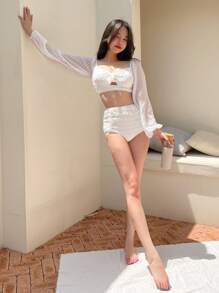 DAZY 圓點前打結比基尼泳裝