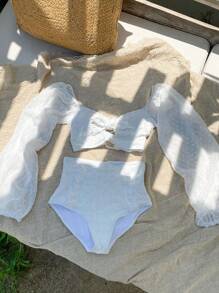 DAZY 圓點前打結比基尼泳裝