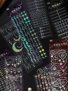 4 Cái/bộ Nhãn Dán Hình Trái Tim Hình Trái Tim Các Loại, Nhãn Dán Trang Trí Đa Năng Sáng Tạo Cho Thủ Công DIY, Tài Khoản Cầm Tay - Bạc - Xem 2