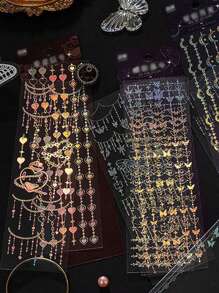 4 Cái/bộ Nhãn Dán Hình Trái Tim Hình Trái Tim Các Loại, Nhãn Dán Trang Trí Đa Năng Sáng Tạo Cho Thủ Công DIY, Tài Khoản Cầm Tay - Bạc - Xem 4