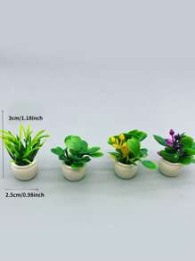 4入組塑料花園雕像現代迷你盆栽植物設計家居花園裝飾工藝品