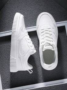 Giày thể thao thể thao cho nam, Giày trượt patin có dây buộc phía trước trang trí bằng chữ - trắng - Xem 2