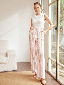 MOTF PREMIUM Pantalones con cordón mezcla de viscosa - Multicolor - Ver 5