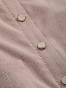 DAZY 雙口袋前排扣連衣裙 - 粉色 - 查看 8