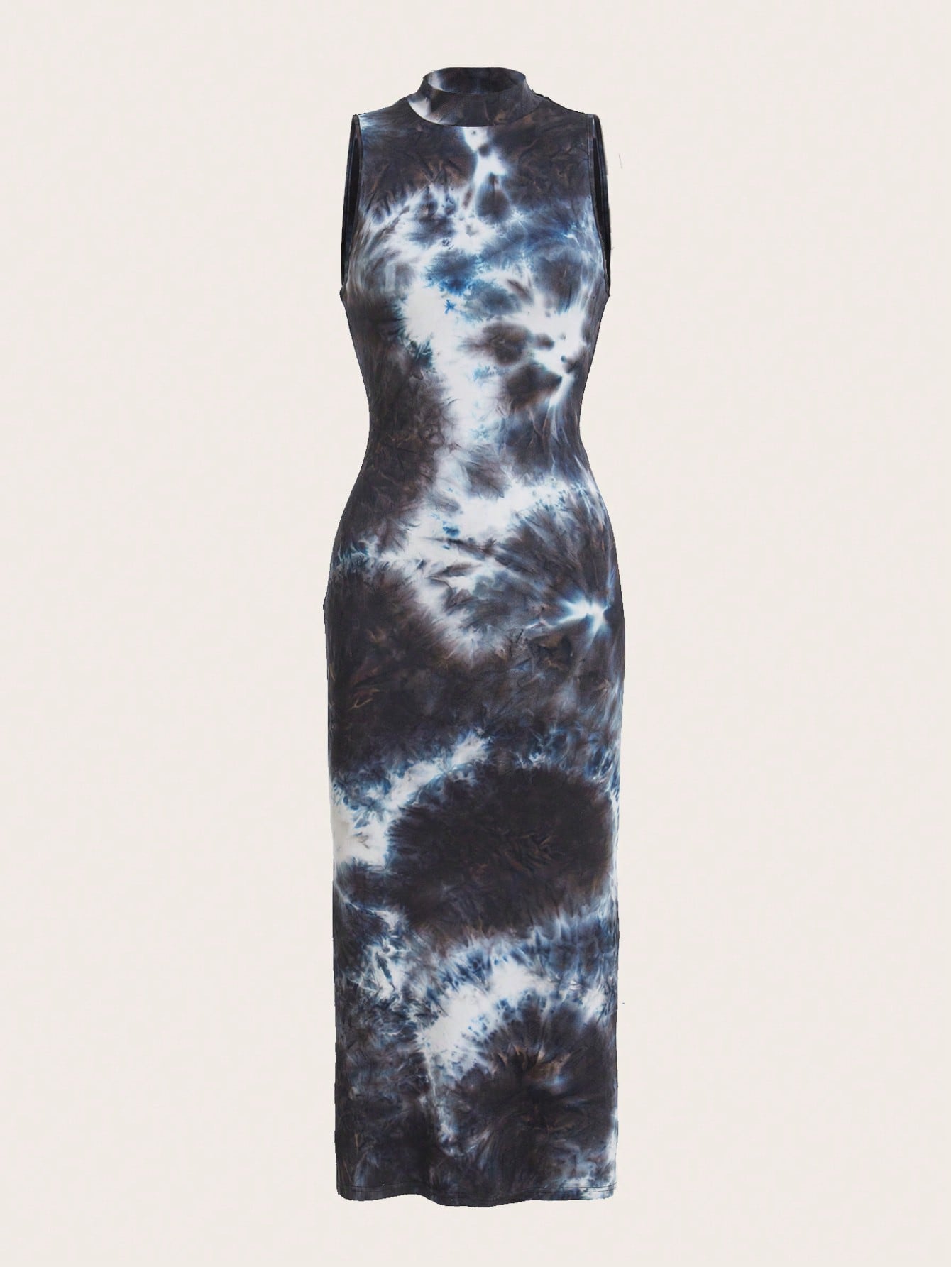 Our Tie Dye Mock Neck Split Hem Dress is such a vibe - ROMWE