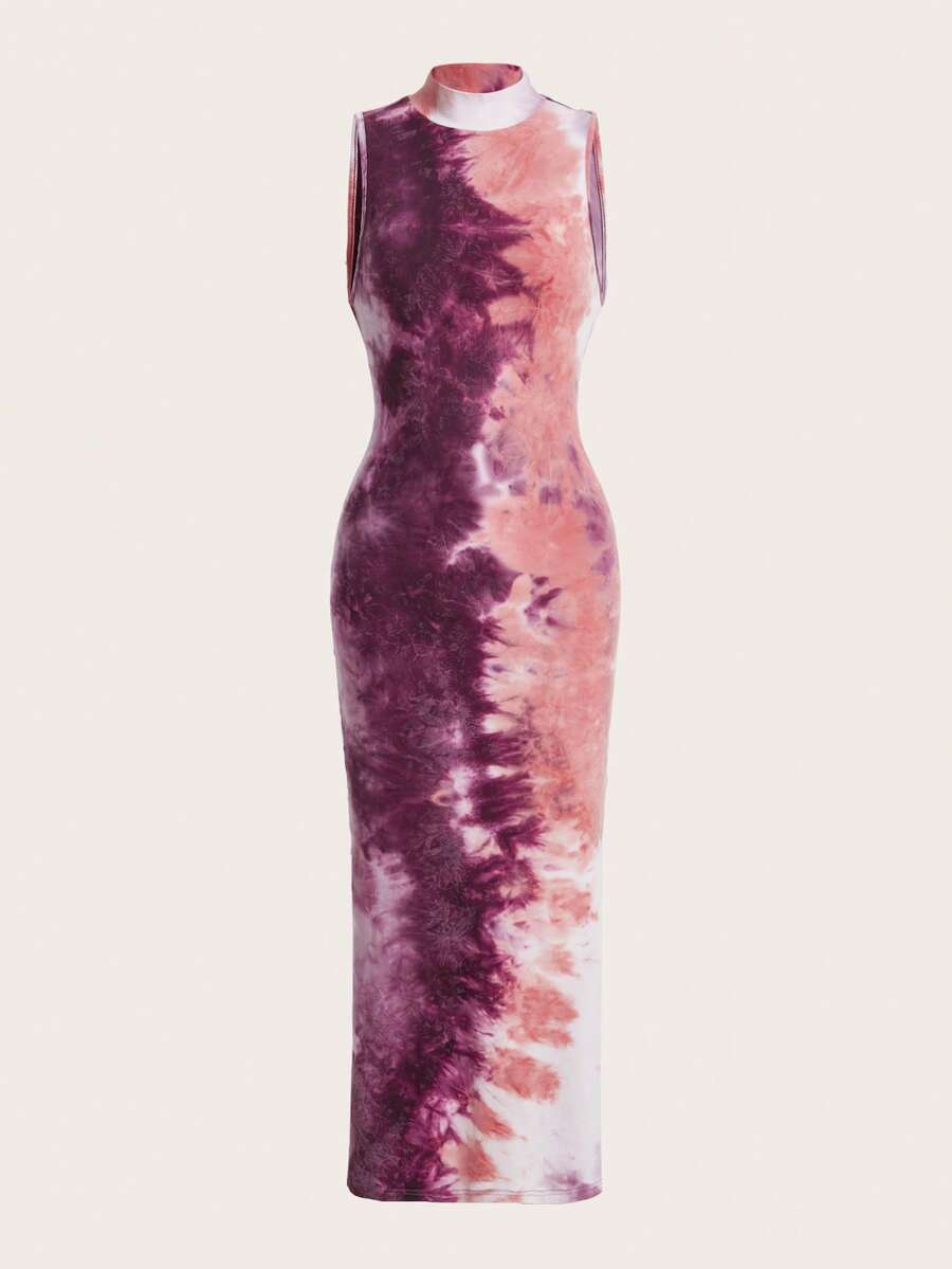 ROMWE PUNK Đầm Tách cao Cà vạt nhuộm Giải trí - Nhiều màu - Xem 1