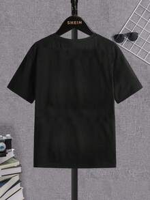 SHEIN 男孩字母圖案T恤