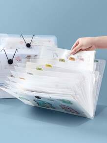 1 件恐龙/幸运/可爱熊图案 A4 纸收纳袋，5/8/12 层，用于试卷/文件分类整理，文件夹用于插页 返校,返校,学校用品