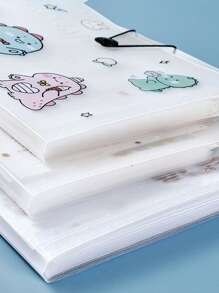 1 件恐龙/幸运/可爱熊图案 A4 纸收纳袋，5/8/12 层，用于试卷/文件分类整理，文件夹用于插页 返校,返校,学校用品