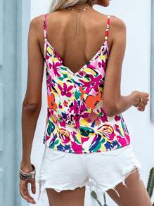 SHEIN VCAY Top de tirantes con estampado floral - Multicolor - Ver 2