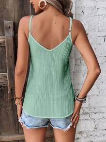 SHEIN LUNE Solid Cami Top - Mint Green - View 2