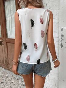 SHEIN LUNE Áo sơ mi nữ Bộ lạc Giải trí - trắng - Xem 2