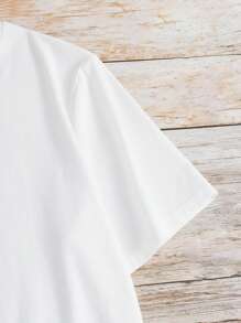 DVRKSHINES 貓和書籍印花T恤 - 白色 - 查看 4