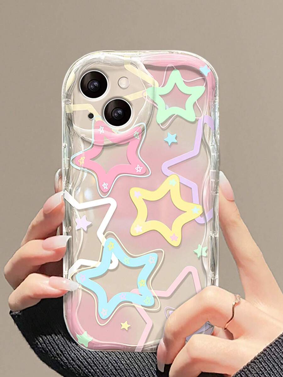 星星印花透明手機殼 - 無色 - 查看 1