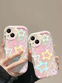 星星印花透明手機殼 - 無色 - 查看 2
