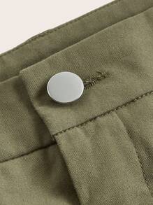 SHEIN EZwear 翻蓋口袋帶扣細節工裝短褲