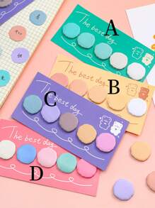 1pc Mixed Color Sticky Note, Cute Multi-purpose Easy To Post Writable Sticky Note For School Student, Office - Multicolor - View 3