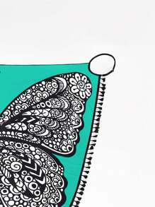 Swim Lushoire Floral Print Tassel Trim Wrap Hem Cover Up Dress,Summer Beach - Multicolor - View 3