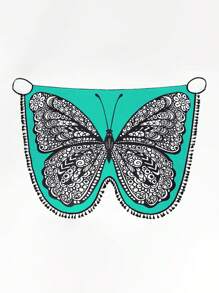 Swim Lushoire Floral Print Tassel Trim Wrap Hem Cover Up Dress,Summer Beach - Multicolor - View 4