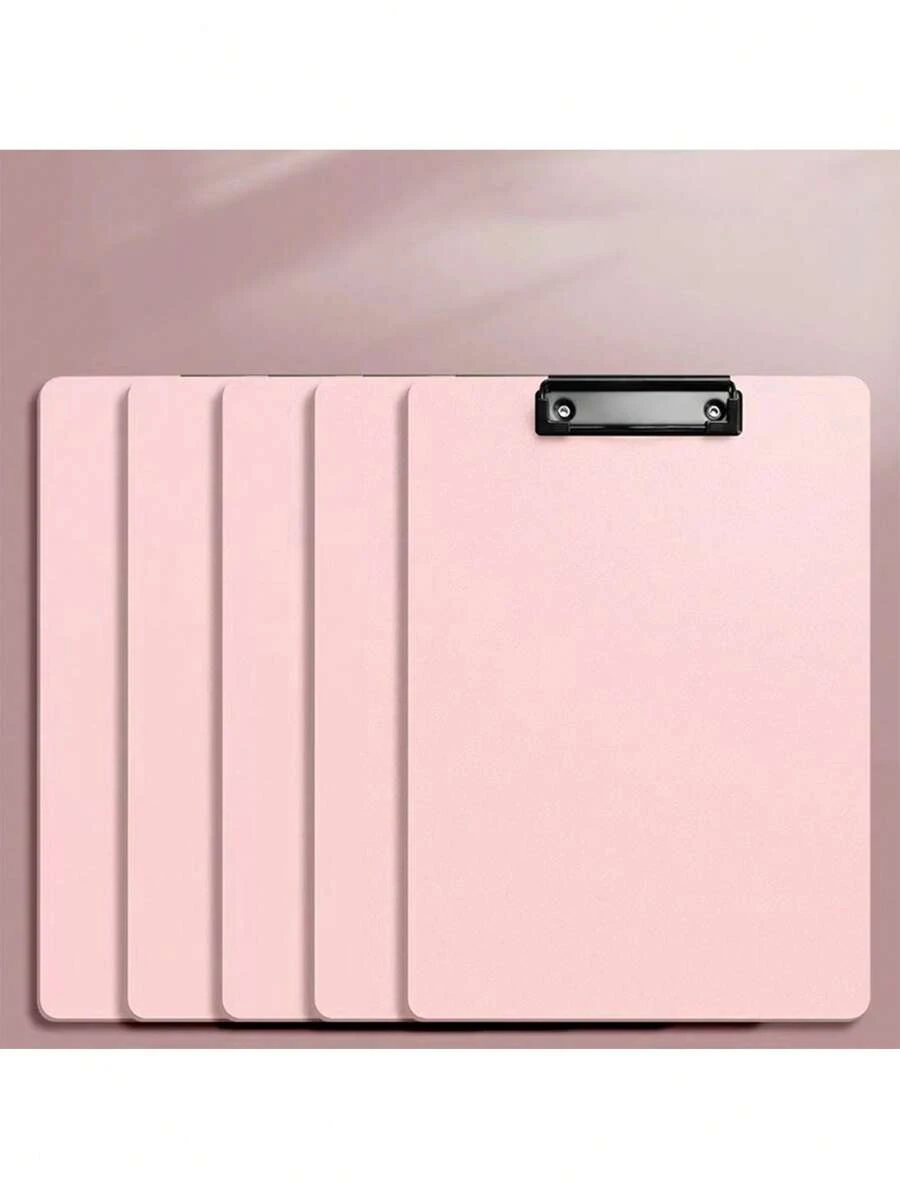 1入組素色剪貼板學生用簡單多用途直接剪貼板辦公文件存儲 - 珊瑚粉 - 查看 1