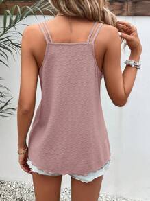 SHEIN Frenchy Top de tirantes unicolor con abertura - Rosa vieja - Ver 2